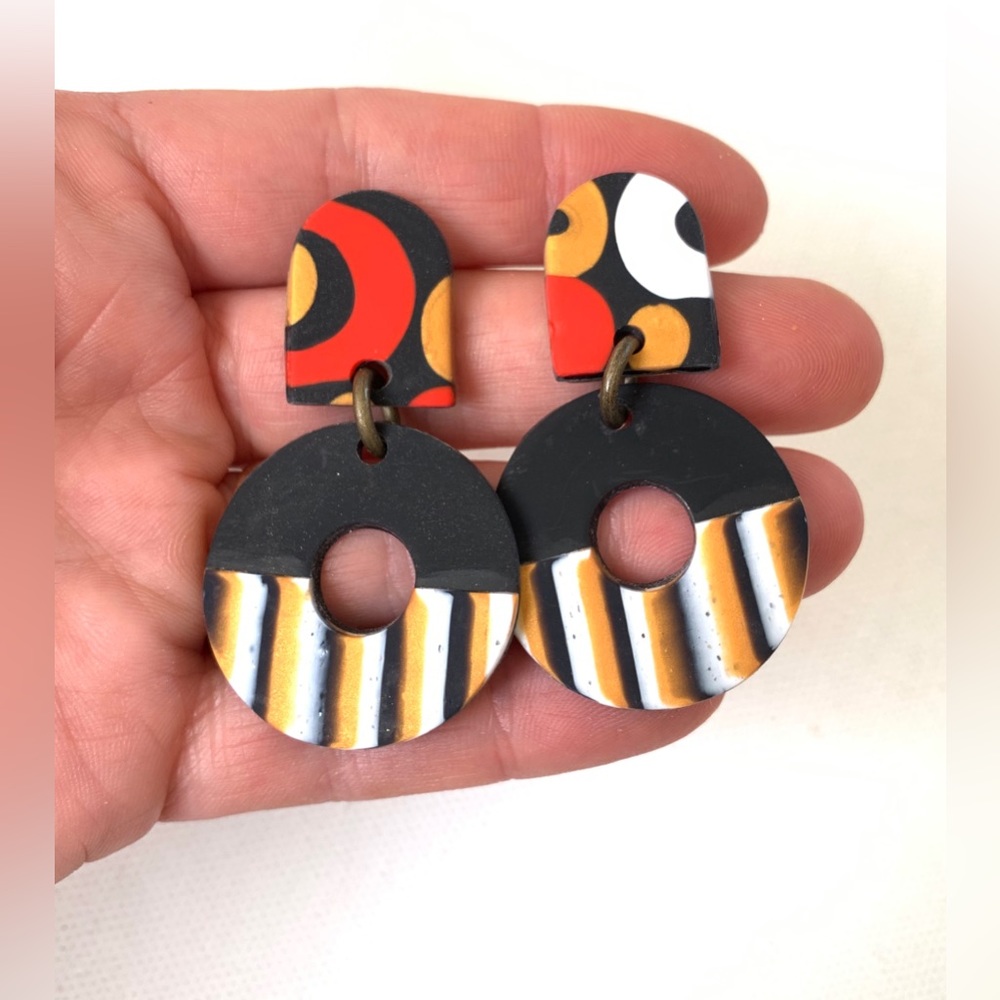 Charleston Clay Jewelry original earrings. Handcrafted entirely of polymer.